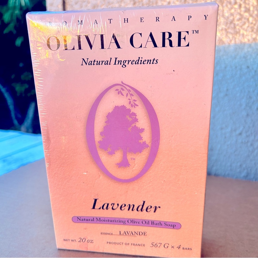 Olivia Care Aromatherapy Lavender Olive Oil Bath Soap (4) 5oz Bars In Sealed Box